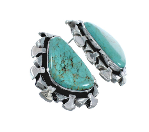 Native American Sterling Silver Turquoise Post Earrings AX128158